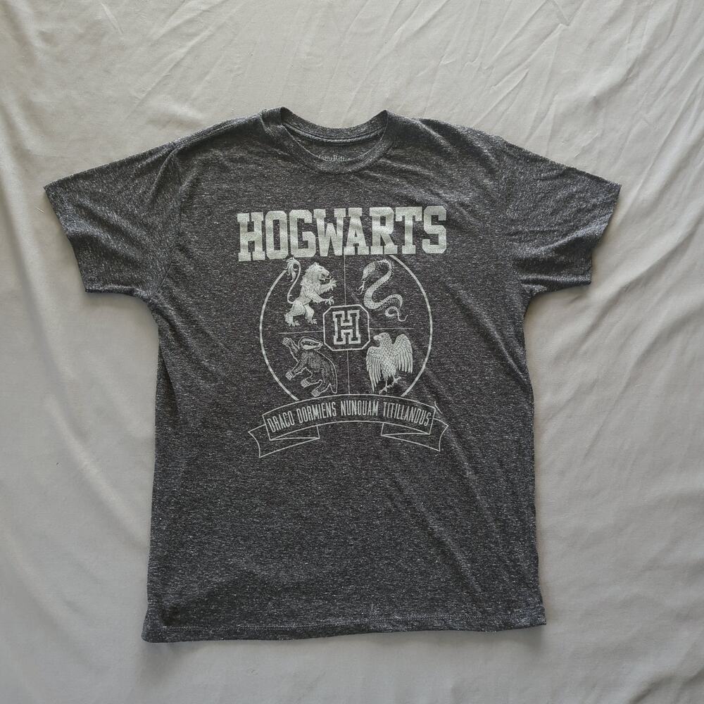 Harry Potter Hogwarts Alumni Graphic T-Shirt Gray Size L